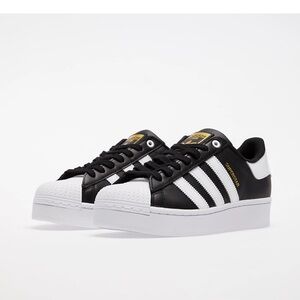 Adidas Black and White Bold Superstar sneakers